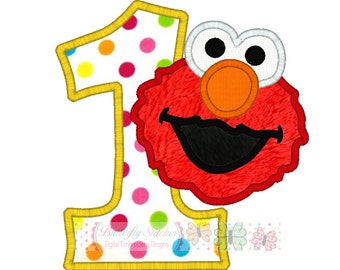 Download Elmo 1st Birthday Applique Design 3 sizes instant download ...