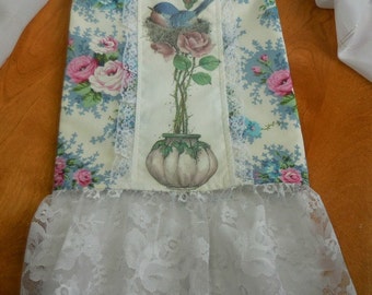 Guest Decorative Towel - Bluebird in a Nest atop a Topiary