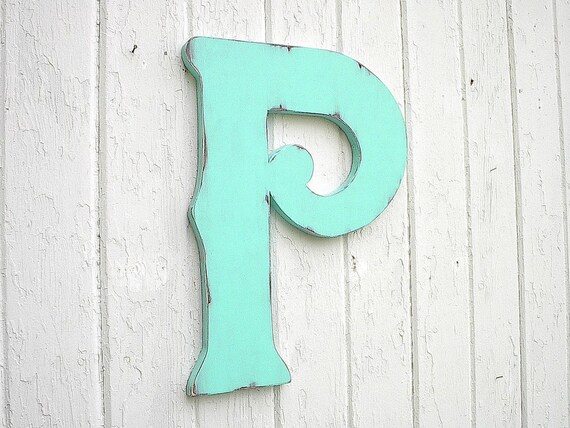 Wooden Letters Decorative P 18 Wall Decor Distressed