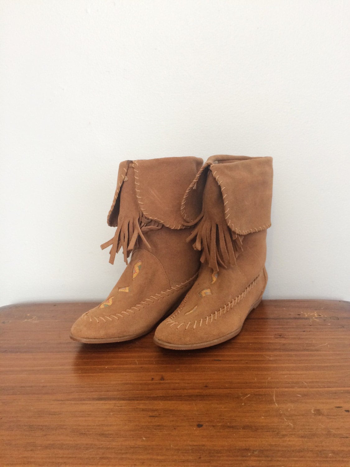moccasin boots with heel
