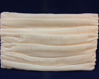 White Velvet Clutch Purse with Ruched Detail
