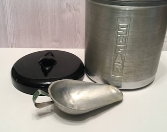Mid-Century Brushed Aluminum Sugar Canister