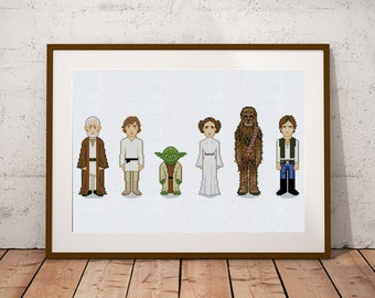 STAR WARS cross stitch pattern modern embroidery pattern funny needlepoint design yoda cross stitch star wars embroidery design starwars pdf