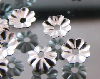 sterling silver 4.5mm bead caps