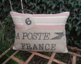 large cushion removable linen vintage french post bag linen old canvas has linen mattress