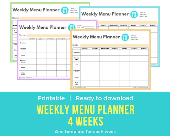 one week menu planner