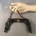 Beautiful Dark Brown Marbled, Pearlized Celluloid Faux Tortoise Purse Frame, 1910 - 1920s