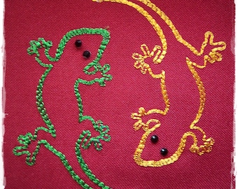 Multicolored lizards