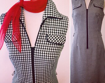 Rockabilly Houndstooth Wiggle Dress
