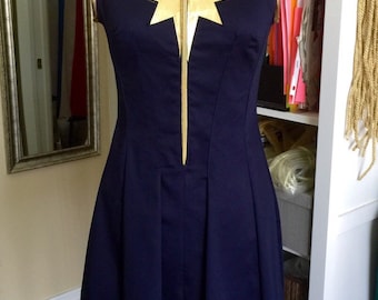 Captain Marvel Superhero Dress Costume. Cosplay,Custom made