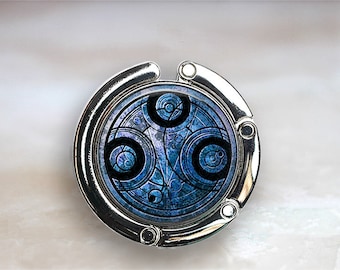 Time Lord purse hook, Dr Who purse hook, gift for Dr Who fan, Whovian gift, Time Lord Seal purse hanger bag hook Time Lord gift