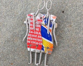 Kenyan Brooch made from Recycled Soda Cans