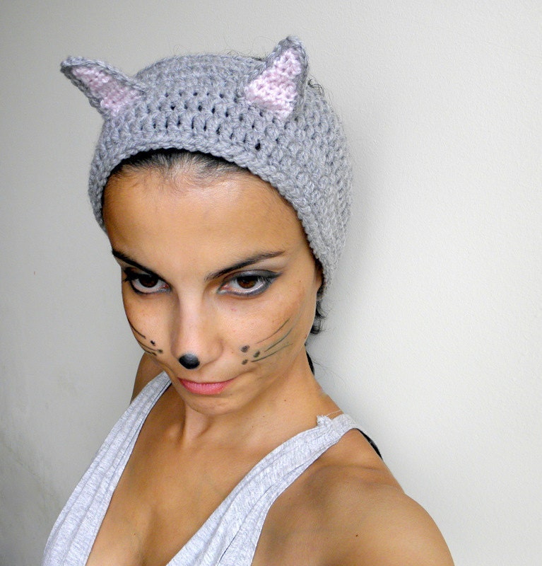 Crochet pattern cat woman headband earwarmer cat costume