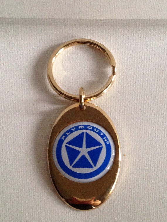 Plymouth Keychain Solid Brass Gold Plated Key Chain