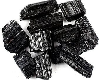 1 lb Bulk Rough Black Tourmaline Crystals - Large Raw Natural Stones Reiki Crystal Healing Wholesale Lot by Happy Aura