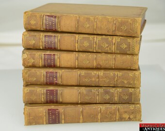 c1858 Leather Bound History of England 6 of 7 Volume set Twelvemo Tan Gilded Nice