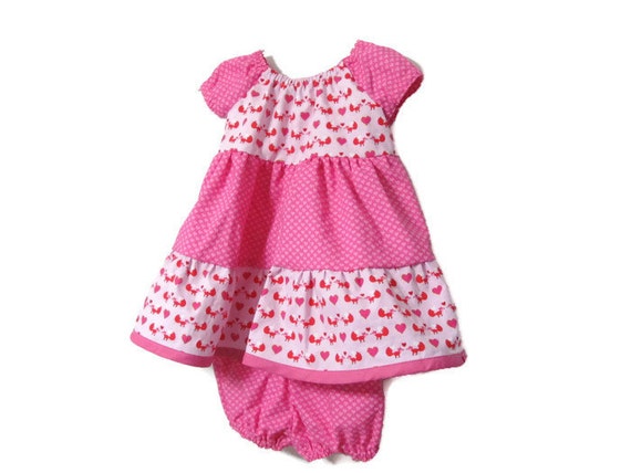 Items similar to Childrens Clothes - Infant Girl dress and bloomers ...