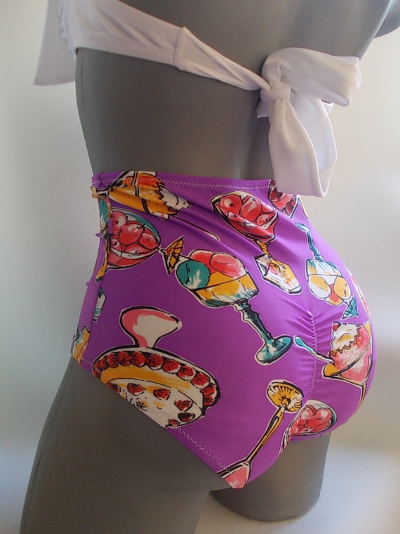 high waisted bow bikini bottom scrunch butt bikini print big