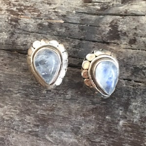 Vintage studs, Moonstone Stud-Moonstone Earring,Handmade stud,Sterling Silver stud,Moonstone ,Studs Earring,