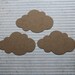 3 bare chipboard cloud die cuts 4 1/8 inches wide x 2 5/8 inches high