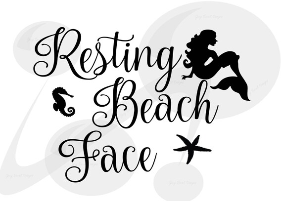 Download Mermaid SVG Design - Resting Beach Face SVG - Beach SVG ...