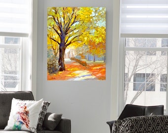 Original oil painting, Large landscape painting , Fall landscape, Autumn painting, New England, canvas 20" X 16"