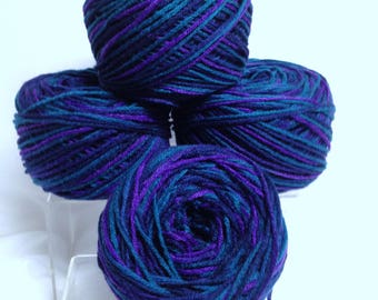 Discontinued Variegated Yarn Vintage Red Heart Yarn Multicolor Yarn for Fiber Art Yarn for Unfinished Project Dark Jeweltones Yarn