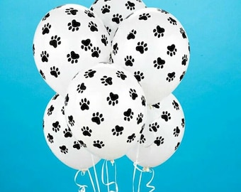 20 Pcs Paws Print Dog Party Balloons Latex Balloons Birthday Party Balloon Patrolling Toys Decoration Party Supplies Kids Gif