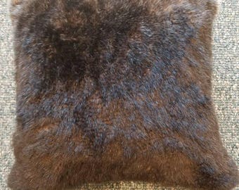 sea otter fur pillow