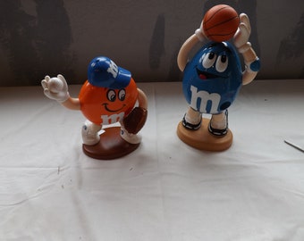 Two M&M Sports Dispensers Basketball and Baseball