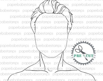 Mixed Media Templates Mens Portrait ~ Mylar templates - Paperbabe Stamps - For mixed media, paper crafting and scrapbooking.