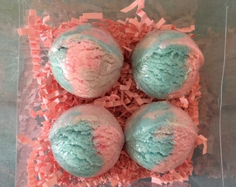 Cotton Candy Bubble Bath Bar Set of 4, Solid Bubble Bath, Bubbly Bath Truffles