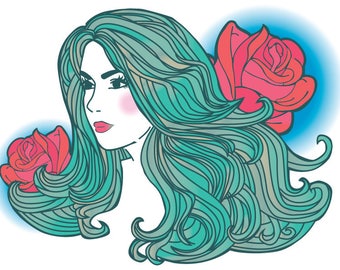 A4 illustration of a woman