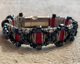Leather and Bead Bracelet
