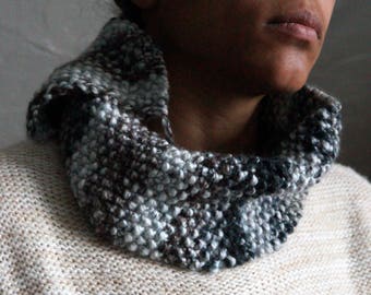 Gray Soft Knit Cowl ~ Knitted Infinity Scarf