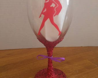Sailor Mars glitter wine glass
