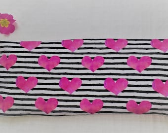 Valentine Gift, 100 % organic Eye Pillow, Hearts, Headache, Aromatherapy, Sleep Aid, Yoga, Hot Pad, Cold Pad, Wife Gift, Husband Gift,
