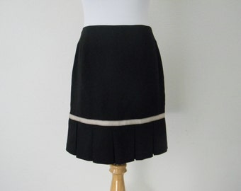 FREE usa SHIPPING Vintage 90s Black skirt polyester spandex MOD size 5/6