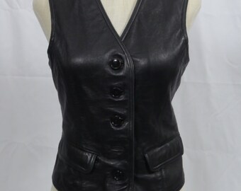 Vintage ladies leather vest late 70s early 80s