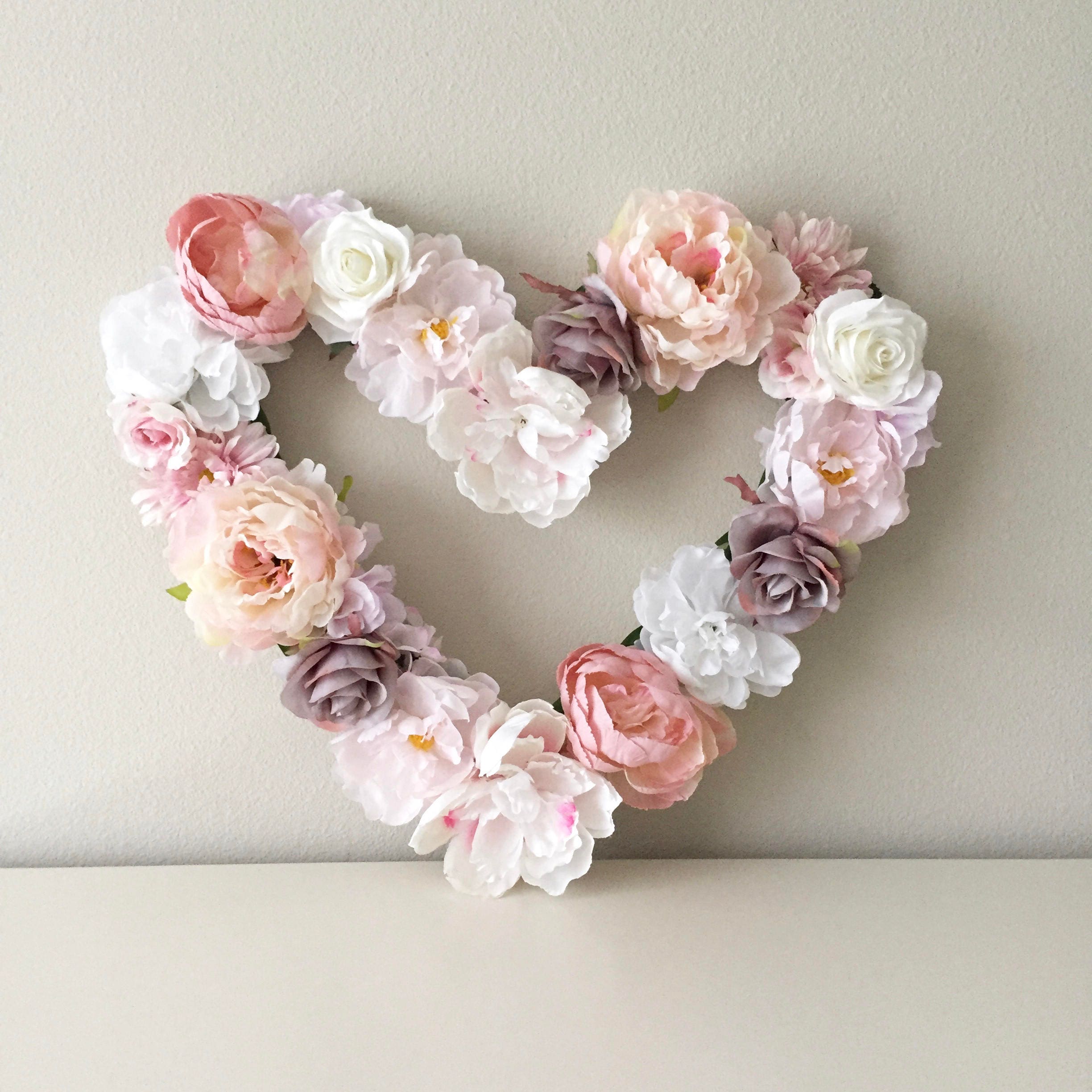 Heart Decor Flower Heart Floral Heart Heart Wall Decor