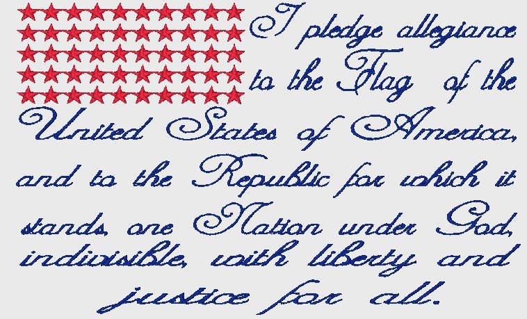 Download American Pledge Flag Embroidery File, I Pledge Allegiance ...