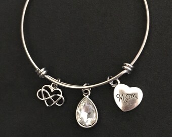 Birthstone Mom Bangle Infinity Mom Bangle Bhstone Mom Bracelet Infininity Mom Bracelet Mom Jewelry