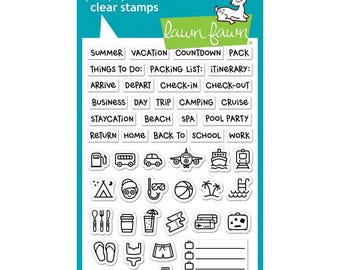 Daily Planner Lawn Fawn Plan On It: Vacation Clear Photopolymer Stamp Set
