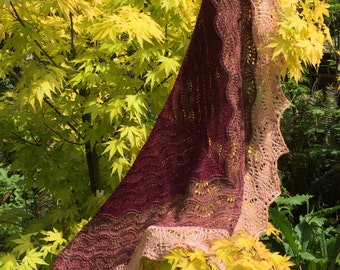 Brush Creek Shawl - Handknitted Merino/Cashmere/Silk/Mohair/Nylon - Free US Shipping