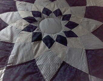 Handmade quilted Bedspread, pillow shams, King Size, 100x90, Shams- 20x36