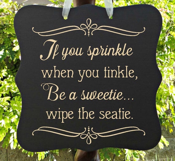 If You Sprinkle When You Tinkle, Wall Art, Bathroom Decor, Restroom, Powder Room, Kids Bathroom, Funny Bathroom Sign
