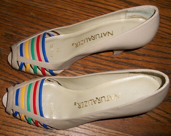 Vintage 80's Naturalizer Multi-Color Pumps 6M
