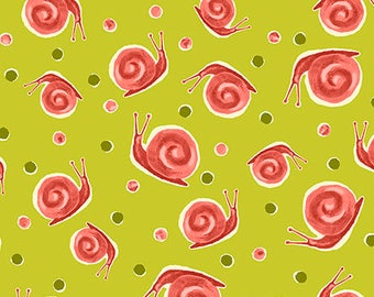 Zola - Snails - June Bee - Ink and Arrow Fabrics - Lt. Avacado (26141-H) - 1 Yard