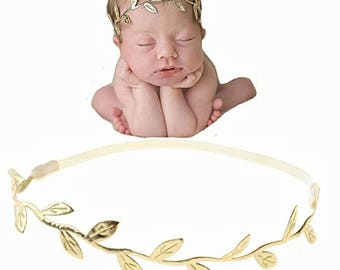 Gold Leaf Elastic Headband