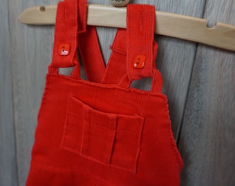 1970s Red Healthtex Overalls - Size 9 months